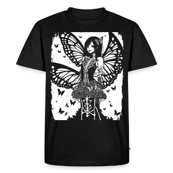 Fairycore Aesthetics Skeleton Fairy Goth Grunge G - Men's Premium Organic T-Shirt - black - Front - Nico (187cm)