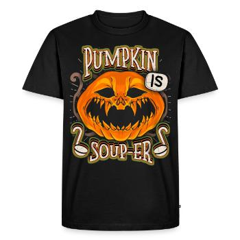 Drôle de citrouille, soupe à la citrouille, citrouille Halloween - T-shirt Premium bio Homme - noir - Devant - Nico (187cm)