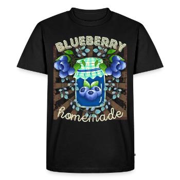 Blueberry, Blueberry Jam, Blueberry Saying - Men's Premium Organic T-Shirt - black - Front - Nico (187cm)