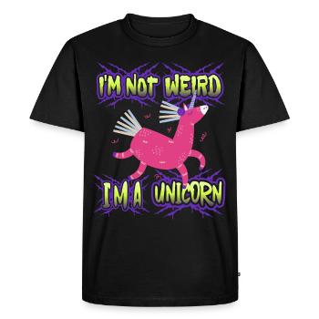 Licorne kawaii, licornes, drôle de dicton - T-shirt Premium bio Homme - noir - Devant - Nico (187cm)