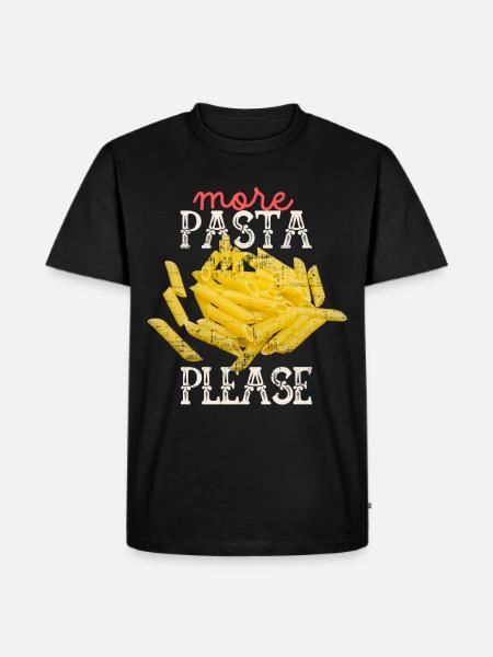 Pasta, macaroni spaghetti funny saying - Men's Premium Organic T-Shirt - black