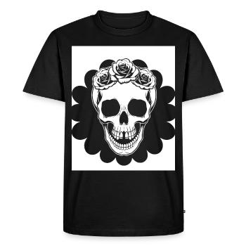 Horreur Crâne Crâne Art Crâne Gothique Heavy Metal - T-shirt Premium bio Homme - noir - Devant - Nico (187cm)