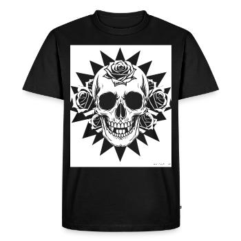 Horreur Crâne Crâne Art Crâne Gothique Heavy Metal - T-shirt Premium bio Homme - noir - Devant - Nico (187cm)