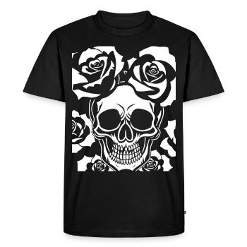 Horreur Crâne Crâne Art Crâne Gothique Heavy Metal - T-shirt Premium bio Homme - noir - Devant - Nico (187cm)