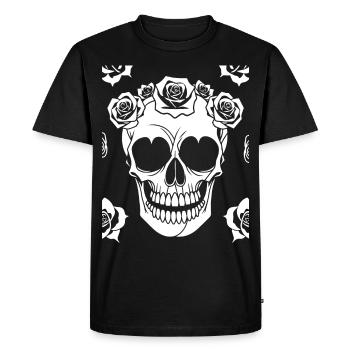 Horror Skull Skull Art Skull Gothic Heavy Metal - Men's Premium Organic T-Shirt - black - Front - Nico (187cm)