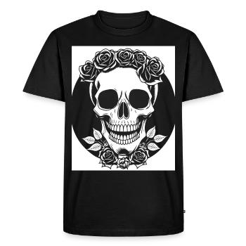 Horreur Crâne Crâne Art Crâne Gothique Heavy Metal - T-shirt Premium bio Homme - noir - Devant - Nico (187cm)