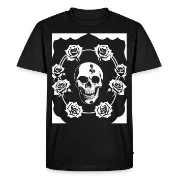 Horreur Crâne Crâne Art Crâne Gothique Heavy Metal - T-shirt Premium bio Homme - noir - Devant - Nico (187cm)