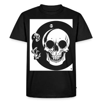 Horreur Crâne Crâne Art Crâne Gothique Heavy Metal - T-shirt Premium bio Homme - noir - Devant - Nico (187cm)