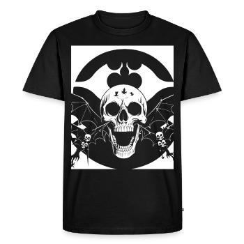 Horreur Crâne Crâne Art Crâne Gothique Heavy Metal - T-shirt Premium bio Homme - noir - Devant - Nico (187cm)