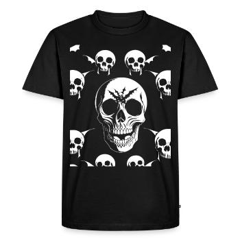 Horreur Crâne Crâne Art Crâne Gothique Heavy Metal - T-shirt Premium bio Homme - noir - Devant - Nico (187cm)