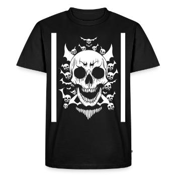 Horreur Crâne Crâne Art Crâne Gothique Heavy Metal - T-shirt Premium bio Homme - noir - Devant - Nico (187cm)