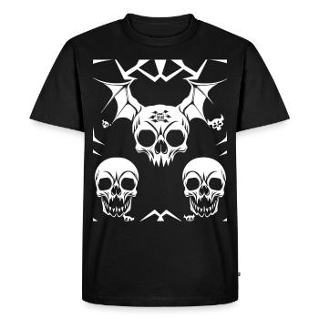 Horreur Crâne Crâne Art Crâne Gothique Heavy Metal - T-shirt Premium bio Homme - noir - Devant - Nico (187cm)