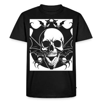 Horror Skull Skull Art Skull Gothic Heavy Metal - Men's Premium Organic T-Shirt - black - Front - Nico (187cm)