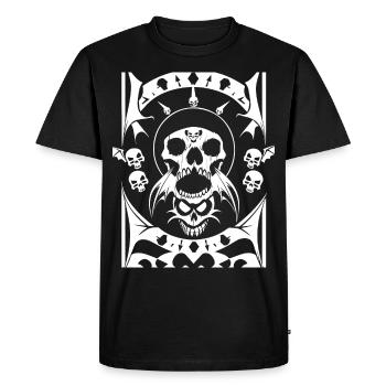 Horreur Crâne Crâne Art Crâne Gothique Heavy Metal - T-shirt Premium bio Homme - noir - Devant - Nico (187cm)