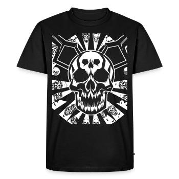 Horreur Crâne Crâne Art Crâne Gothique Heavy Metal - T-shirt Premium bio Homme - noir - Devant - Nico (187cm)