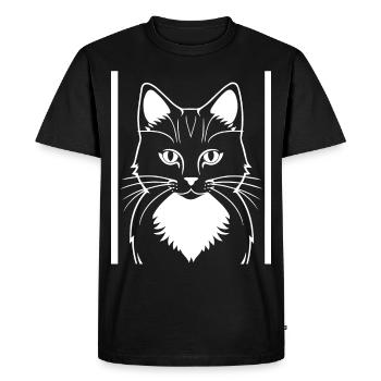 Funny Cat Silhouette Cheeky Fun Cats - Men's Premium Organic T-Shirt - black - Front - Nico (187cm)