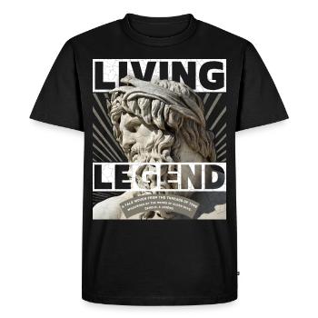 Dieu grec, fête des pères, légende vivante dictant - T-shirt Premium bio Homme - noir - Devant - Nico (187cm)