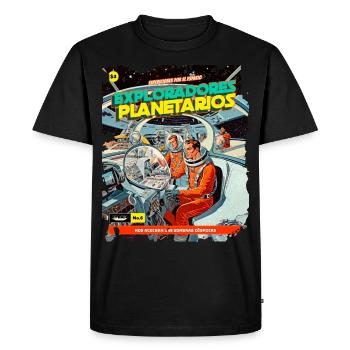 Bande dessinée, Bande dessinée, Années 50, Aventure spatiale - T-shirt Premium bio Homme - noir - Devant - Nico (187cm)