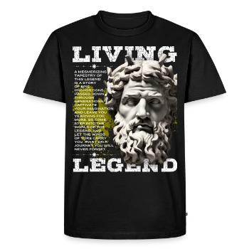 Dieu grec, la fête des pères disant légende vivante - T-shirt Premium bio Homme - noir - Devant - Nico (187cm)