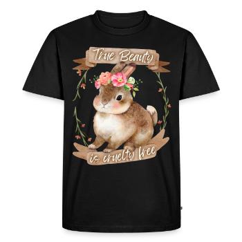 Petit lapin, lapin, bien-être animal, Vegan, dicton - T-shirt Premium bio Homme - noir - Devant - Nico (187cm)