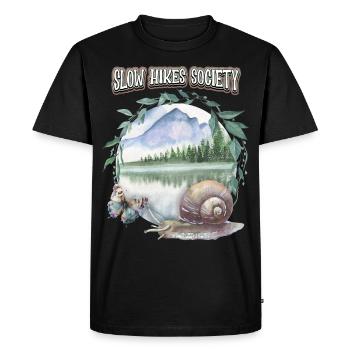 Slow Mountain Hiking Mountains Hiking Funny Saying - Men's Premium Organic T-Shirt - black - Front - Nico (187cm)