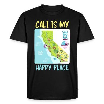 Californie, Californie Amour, Carte, Dicton - T-shirt Premium bio Homme - noir - Devant - Nico (187cm)