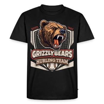 Hurling, Grizzly Bears Team, Grizzlybären Logo - Men's Premium Organic T-Shirt - black - Front - Nico (187cm)