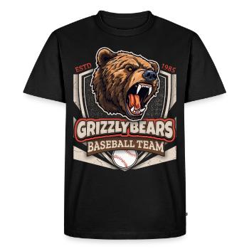 Baseball, Grizzly Bears Team, Grizzlybären Logo - Men's Premium Organic T-Shirt - black - Front - Nico (187cm)