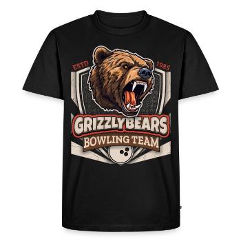 Bowling, Équipe des Grizzlys, Logo Grizzlybären - T-shirt Premium bio Homme - noir - Devant - Nico (187cm)