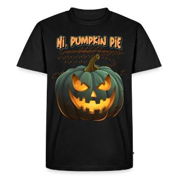 Pumpkin Pie, Pumpkin Saying, Halloween Pumpkins - Men's Premium Organic T-Shirt - black - Front - Nico (187cm)