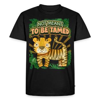Tigre Kawaii, Tigre De La Jungle, Dicton Drôle - T-shirt Premium bio Homme - noir - Devant - Nico (187cm)