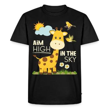 Citation de motivation, citation de motivation de girafe comique - T-shirt Premium bio Homme - noir - Devant - Nico (187cm)