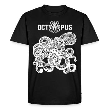 Poulpe, Poulpe Poulpe, Illustration de poulpe - T-shirt Premium bio Homme - noir - Devant - Nico (187cm)