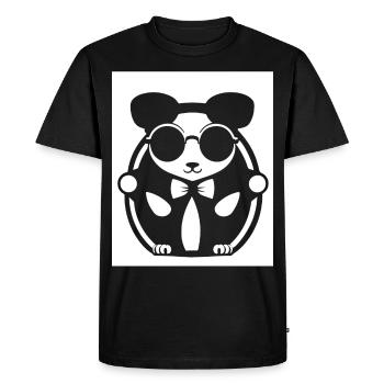 Funny Hamster with Sunglasses Hamsters - Men's Premium Organic T-Shirt - black - Front - Nico (187cm)