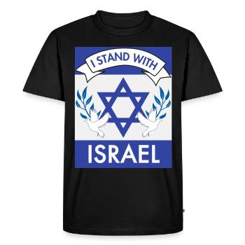 Je suis aux côtés d’Israël - Tuen Israelia - T-shirt Premium bio Homme - noir - Devant - Nico (187cm)