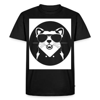 Furet portant des lunettes de soleil Cool Ferrets - T-shirt Premium bio Homme - noir - Devant - Nico (187cm)
