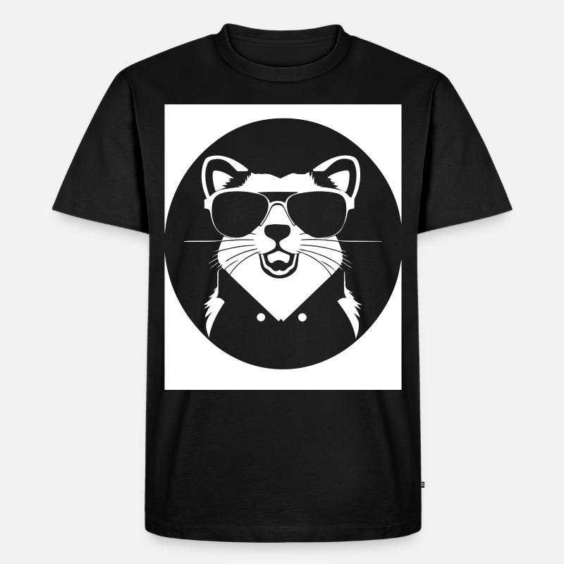 Frettchen mit Sonnenbrille Coole Frettchen - Männer Premium Bio T-Shirt - Schwarz