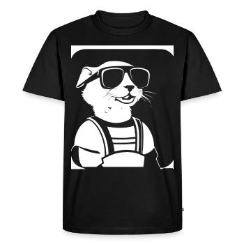 Furet portant des lunettes de soleil Cool Ferrets - T-shirt Premium bio Homme - noir - Devant - Nico (187cm)