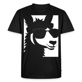 Lama drôle portant des lunettes de soleil Lamas cool - T-shirt Premium bio Homme - noir - Devant - Nico (187cm)