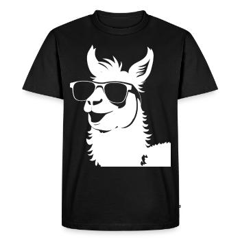 Lama drôle portant des lunettes de soleil Lamas cool - T-shirt Premium bio Homme - noir - Devant - Nico (187cm)