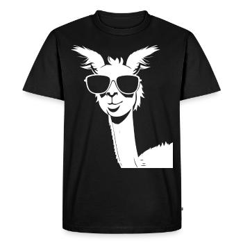 Funny Llama Wearing Sunglasses Cool Llamas - Men's Premium Organic T-Shirt - black - Front - Nico (187cm)