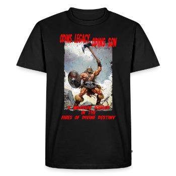 L’héritage d’Odin : son fils forcé dans les feux du destin - T-shirt Premium bio Homme - noir - Devant - Nico (187cm)