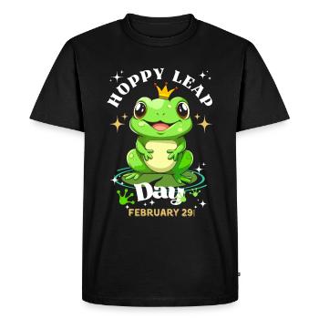 Hoppy leap day frog-Grenouille du jour bissextile - T-shirt Premium bio Homme - noir - Devant - Nico (187cm)