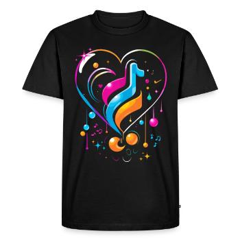Gaming coeur musical - Abstrait - T-shirt Premium bio Homme - noir - Devant - Nico (187cm)