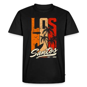 Los Santos Est 1992 - Sunset - Men's Premium Organic T-Shirt - black - Front - Nico (187cm)
