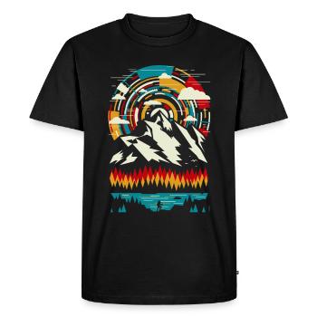 Outdoor - Montagne colorée moderne - T-shirt Premium bio Homme - noir - Devant - Nico (187cm)