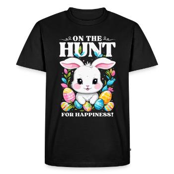 Pâques - à la recherche du bonheur - T-shirt Premium bio Homme - noir - Devant - Nico (187cm)