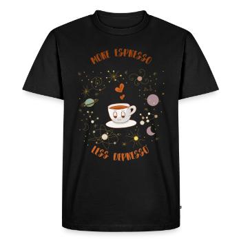 Espresso, Café, Café, Latte, Idée cadeau, Fun - T-shirt Premium bio Homme - noir - Devant - Nico (187cm)