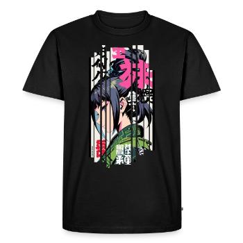 Ver.1 - Geometric Woman Traditional Ninja - Men's Premium Organic T-Shirt - black - Front - Nico (187cm)