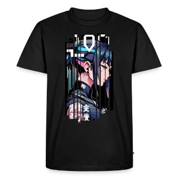 Woman Ninja Géométrique Ninja gaming - T-shirt Premium bio Homme - noir - Devant - Nico (187cm)